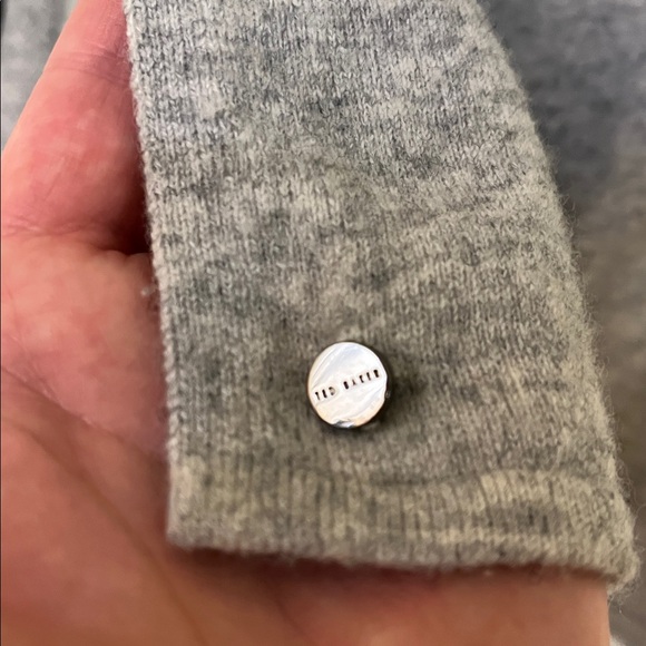 Ted Baker Light Gray Cowl Neck Sweater | Jenee Cardigan with magnetic closure 2 - Picture 7 of 8